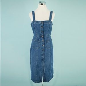 BB Dakota 4 Button Front Midi Denim Dress